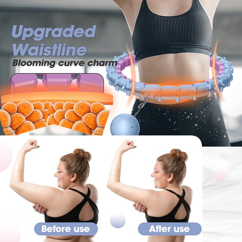 Gogola Okos Hula Karika Súlygolyóval, Összecsukható Fitness Hoop 57-165cm