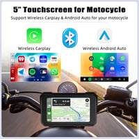 GOHHDL 5 hüvelykes vezeték nélküli CarPlay motoros érintőképernyős kijelző IP68 vízálló Bluetooth navigáció Siri TF kártya támogatással 3