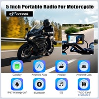 GOHHDL 5 hüvelykes vezeték nélküli CarPlay motoros érintőképernyős kijelző IP68 vízálló Bluetooth navigáció Siri TF kártya támogatással 2