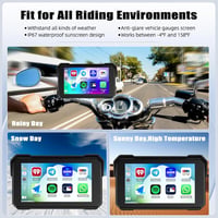 GOHHDL 5 hüvelykes vezeték nélküli CarPlay motoros érintőképernyős kijelző IP68 vízálló Bluetooth navigáció Siri TF kártya támogatással 6
