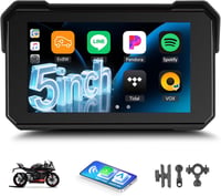 GOHHDL 5 hüvelykes vezeték nélküli CarPlay motoros érintőképernyős kijelző IP68 vízálló Bluetooth navigáció Siri TF kártya támogatással 1