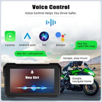GOHHDL 5 hüvelykes vezeték nélküli CarPlay motoros érintőképernyős kijelző IP68 vízálló Bluetooth navigáció Siri TF kártya támogatással 5