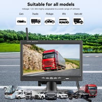 GOHHDL 7 hüvelykes 1080P WiFi vezeték nélküli tolatókamera szett 2 IP68 vízálló kamerával monitorral utánfutóhoz kamionhoz buszhoz autóhoz 7