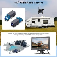 GOHHDL 7 hüvelykes 1080P WiFi vezeték nélküli tolatókamera szett 2 IP68 vízálló kamerával monitorral utánfutóhoz kamionhoz buszhoz autóhoz 5