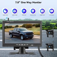 GOHHDL 7 hüvelykes 1080P WiFi vezeték nélküli tolatókamera szett 2 IP68 vízálló kamerával monitorral utánfutóhoz kamionhoz buszhoz autóhoz 2
