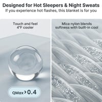 Chladiaca deka GOHHME Arc-Chill 3.0 – 150x200 cm – Obojstranná letná prikrývka proti nočnému poteniu, priedušná, Q-Max 0,45, sivo-pruhovaná 3
