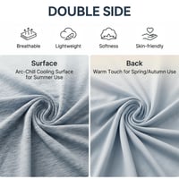 Chladiaca deka GOHHME Arc-Chill 3.0 – 150x200 cm – Obojstranná letná prikrývka proti nočnému poteniu, priedušná, Q-Max 0,45, sivo-pruhovaná 4