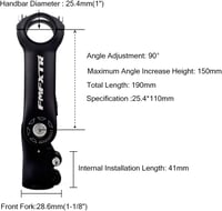 GoHZQ Állítható Kerékpár Váll 25.4/31.8mm 90-110mm 0-90° Alumínium MTB Kerékpárhoz 2