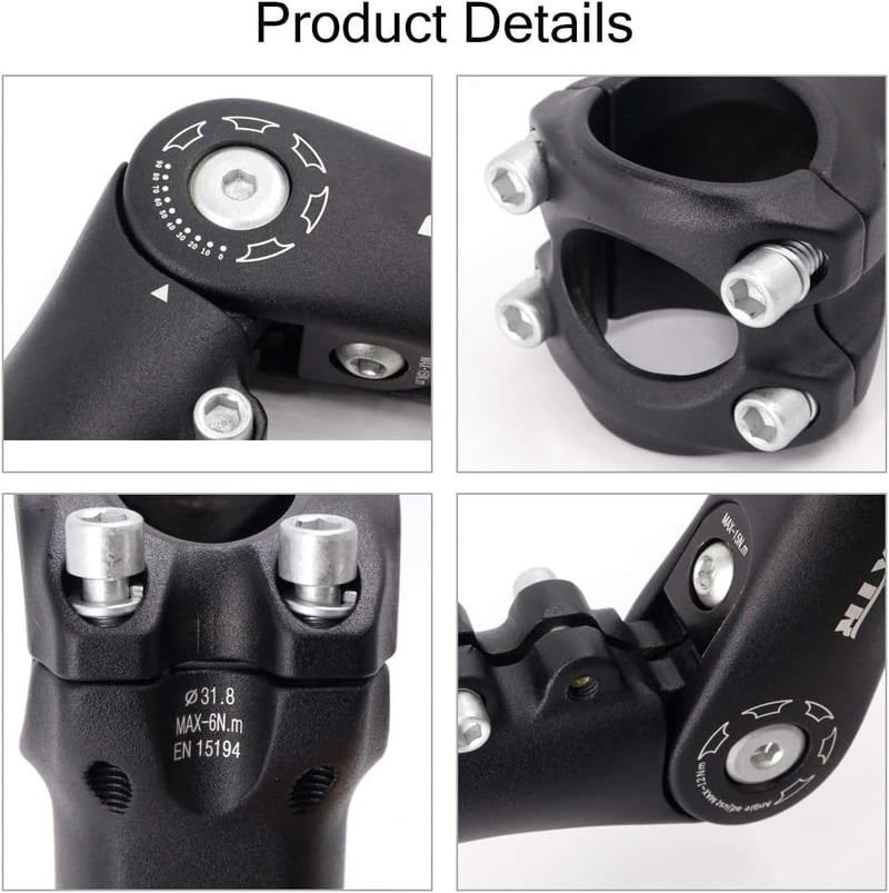 GoHZQ Állítható Kerékpár Váll 25.4/31.8mm 90-110mm 0-90° Alumínium MTB Kerékpárhoz