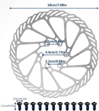 GoHZQ Rozsdamentes Acél Féktárcsa Szett 180 mm - 2 db Kerékpár Tárcsa 12 Csavarral MTB Országúti BMX Biciklikhez 2