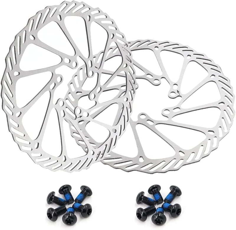GoHZQ Rozsdamentes Acél Féktárcsa Szett 180 mm - 2 db Kerékpár Tárcsa 12 Csavarral MTB Országúti BMX Biciklikhez