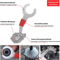GOIEHIR 9 részes kerékpár lánc szerszám szett, sprocket eltávolító, kazetta húzó 4