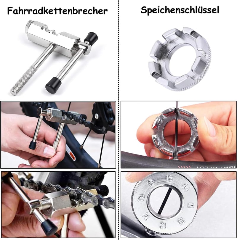 GOIEHIR 9 részes kerékpár lánc szerszám szett, sprocket eltávolító, kazetta húzó