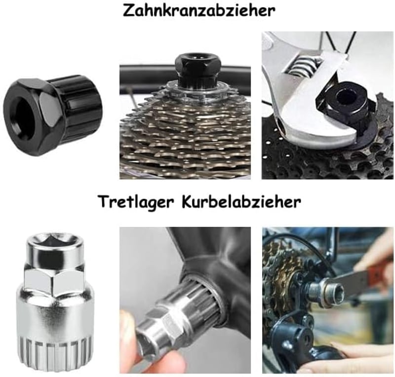 GOIEHIR 9 részes kerékpár lánc szerszám szett, sprocket eltávolító, kazetta húzó