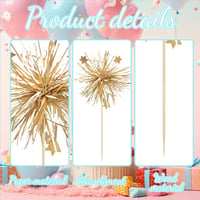 Goiern 30 db Tűzijáték Cupcake Topperek Glitter Születésnapi Tortadísz 3