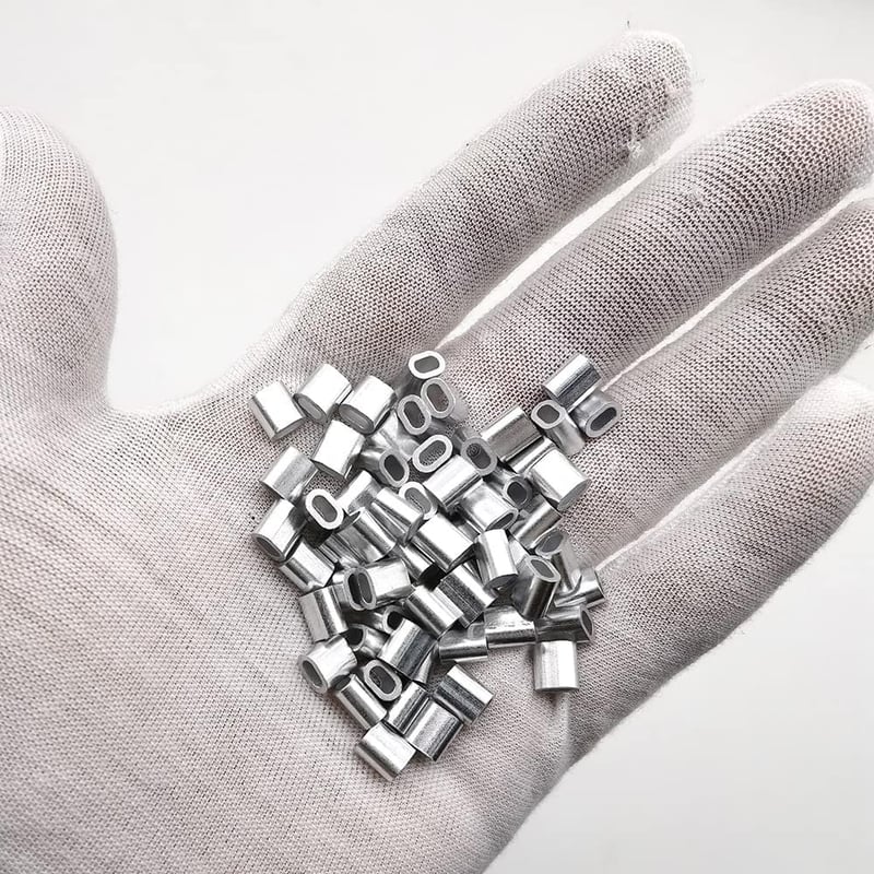 GOIYZTTR 100db Alumínium Préselzáró Csipesz 2.0mm Kábel Csatlakozó