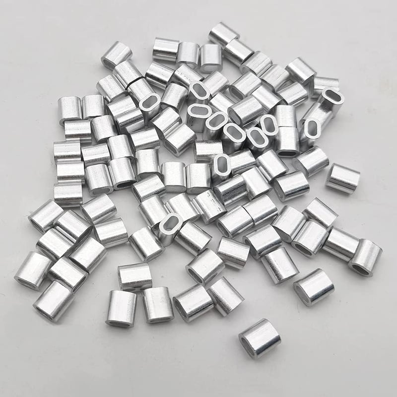 GOIYZTTR 100db Alumínium Préselzáró Csipesz 2.0mm Kábel Csatlakozó