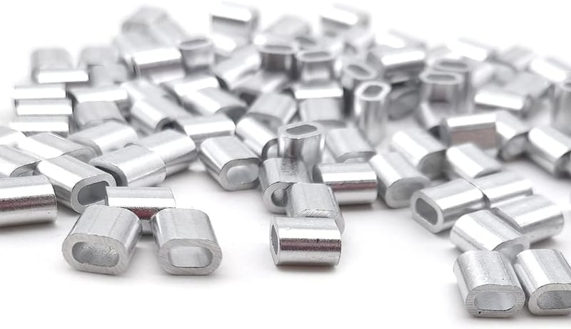GOIYZTTR 100db Alumínium Préselzáró Csipesz 2.0mm Kábel Csatlakozó