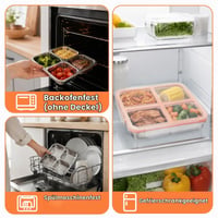 Gokemuak set 2 cutii de gustări din oțel inoxidabil cu compartimente și capace, 720 ml, 17,5x4,5 cm 4