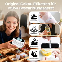 Goknu M950 Bluetooth címkenyomtató QWERTZ billentyűzettel és LCD kijelzővel 6
