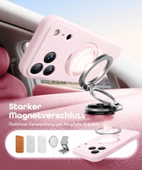 Puzdro GOLBINBOX na iPhone 17 Pro s magnetickým stojanom otočným o 360°, kompatibilné s MagSafe, s kompletnou ochranou fotoaparátu, nárazuvzdorný tekutý silikón 3