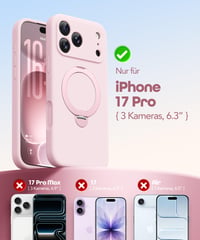 Puzdro GOLBINBOX na iPhone 17 Pro s magnetickým stojanom otočným o 360°, kompatibilné s MagSafe, s kompletnou ochranou fotoaparátu, nárazuvzdorný tekutý silikón 2