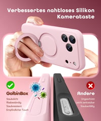 Puzdro GOLBINBOX na iPhone 17 Pro s magnetickým stojanom otočným o 360°, kompatibilné s MagSafe, s kompletnou ochranou fotoaparátu, nárazuvzdorný tekutý silikón 6