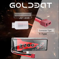GOLDBAT 5200 mAh 7.4V 2S 80C LiPo akkumulátor RC járművekhez, Deans csatlakozóval - RC autó, hajó, drón, helikopter modellekhez 4