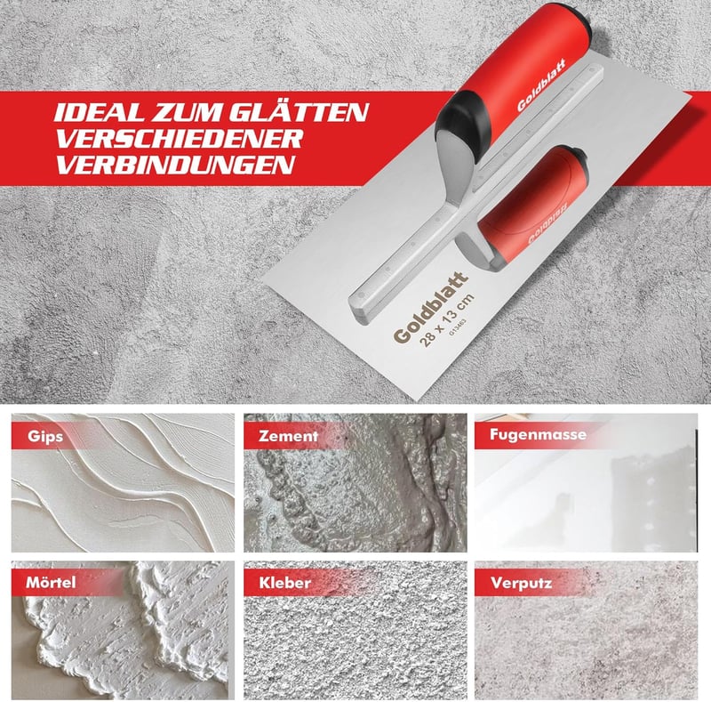 Goldblatt Rozsdamentes Simító Glettvas 280x130 mm Profi Kielégítő