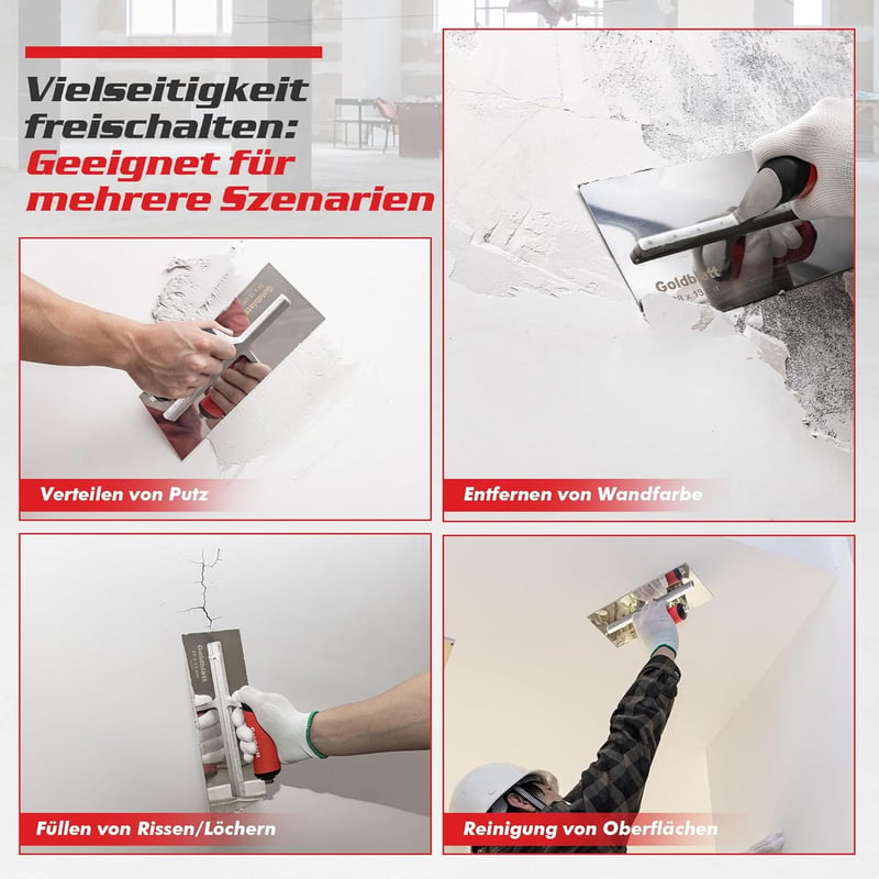 Goldblatt Rozsdamentes Simító Glettvas 280x130 mm Profi Kielégítő