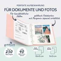 goldbuch Bella Vista 37722 Fotoalbum, krúžková väzba, 26x32 cm, plátenná fotokniha DIN A4, na vlastnoručnú tvorbu albumov, na cestovanie, ružovo-zlatá 4