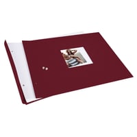 Album foto cu șuruburi Goldbuch Bella Vista cu fereastră decupată, bordeaux, 39x31 cm, 40 pagini, cu copertă din pânză de in gri 6