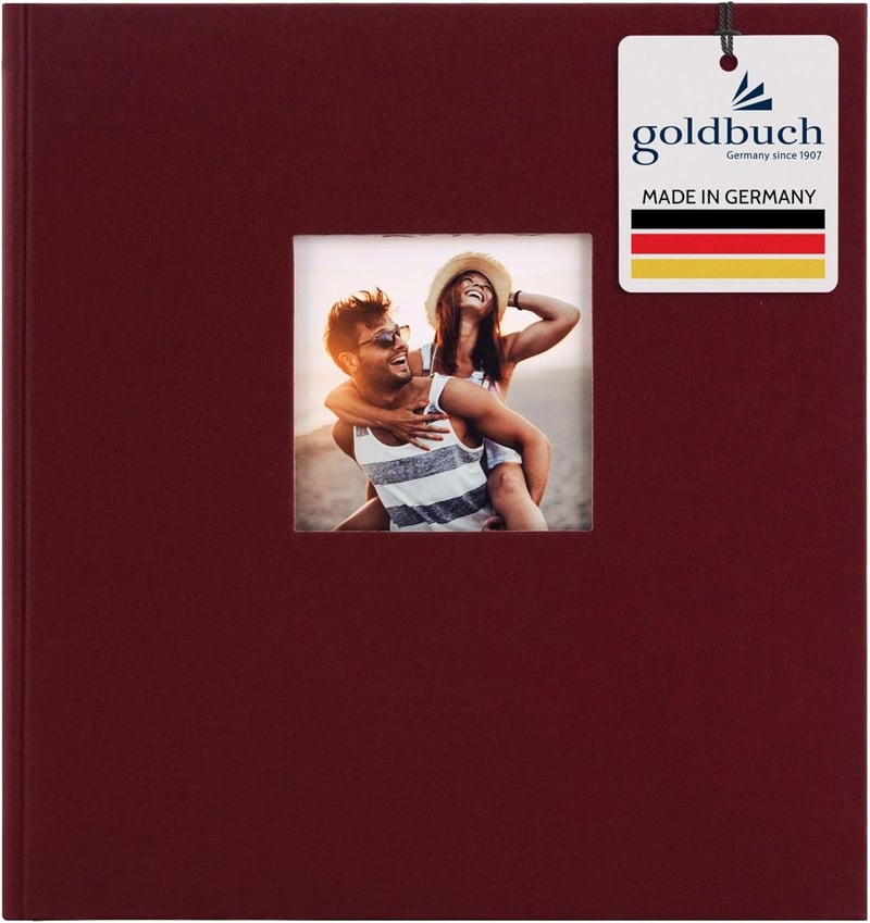 Goldbuch Fotóalbum Ablakos Borítóval Bordó 30x31 cm - Bordeaux, White pages