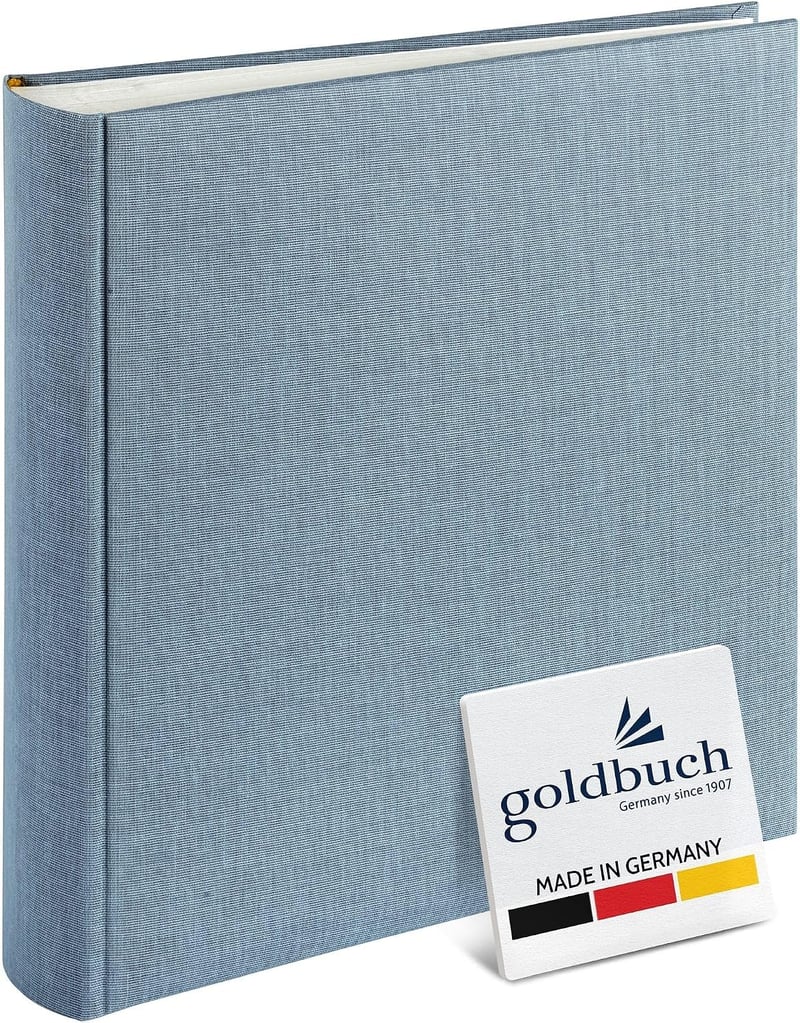 goldbuch Summertime Trend 2 Fotóalbum 31607 – 30x31 cm, 100 fehér oldal, 600 fotóhoz, kék-szürke vászon borítóval, beragasztós emlékalbum
