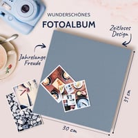 goldbuch Summertime Trend 2 Fotóalbum 31607 – 30x31 cm, 100 fehér oldal, 600 fotóhoz, kék-szürke vászon borítóval, beragasztós emlékalbum 3