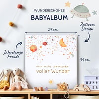 goldbuch Világűr Mintás Babaalbum 58 Fehér Lappal és Aranyozással 30x31 cm - White, Space Baby Album 2