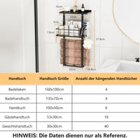 Golden Bell Fali Törölközőtartó Fekete, Fúrás Nélkül, Tárolóval 5