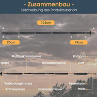 Golden Bird Túrabot 12 az 1-ben Multifunkcionális Állítható Alumínium Túlélő Bot Késsel Túrázás Hegymászás Kempingezés 4