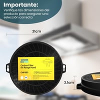 GOLDEN ICEPURE Konyhai Páraelszívó Szénszűrő 210mm Bosch Neff Constructa Bauknecht 2