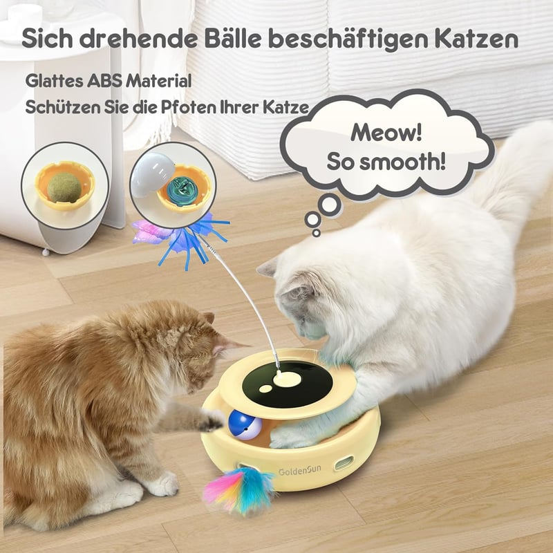 GoldenSun 3 az 1-ben interaktív macskajáték USB-s, automata játék 4 kiegészítéssel