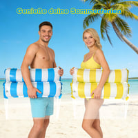 GOLDGE set od 2 komada napuhavajuće vodene ležaljke, 4 u 1 madrac za plivanje s mrežicom, plutajuća ležaljka za bazen za odrasle 7