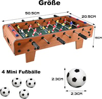 GOLDGE gyerek asztali foci 4 labdával, 6 rúdas asztalifoosball, 50x24x15cm 2