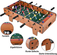 GOLDGE gyerek asztali foci 4 labdával, 6 rúdas asztalifoosball, 50x24x15cm 3