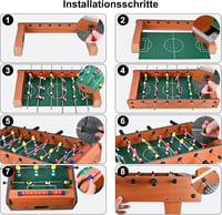 GOLDGE gyerek asztali foci 4 labdával, 6 rúdas asztalifoosball, 50x24x15cm 4