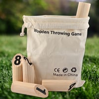 GOLDGE Kubb Vikingská hra s číslami - Drevené vikinské šachy, hádzacia hra pre deti aj dospelých, vonkajšia spoločenská hra 6