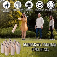 GOLDGE Kubb Vikingská hra s číslami - Drevené vikinské šachy, hádzacia hra pre deti aj dospelých, vonkajšia spoločenská hra 4