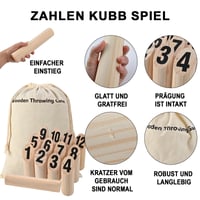 GOLDGE Kubb Vikingská hra s číslami - Drevené vikinské šachy, hádzacia hra pre deti aj dospelých, vonkajšia spoločenská hra 3