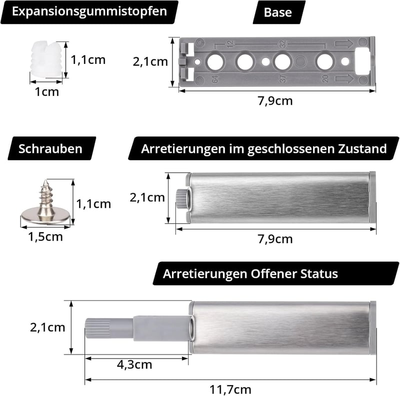 GoldRock Push to Open ajtónyitó szett 4db szekrénydamper mágneses