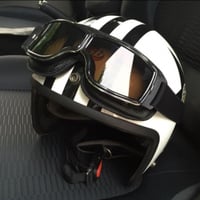Ochelari Moto Retro Goldyida cu Lentilă Transparentă, Stil Vintage Aviator, Piele PU, Rezistenți la Vânt, pentru Motocross, ATV, Quad 5