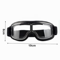 Ochelari Moto Retro Goldyida cu Lentilă Transparentă, Stil Vintage Aviator, Piele PU, Rezistenți la Vânt, pentru Motocross, ATV, Quad 2